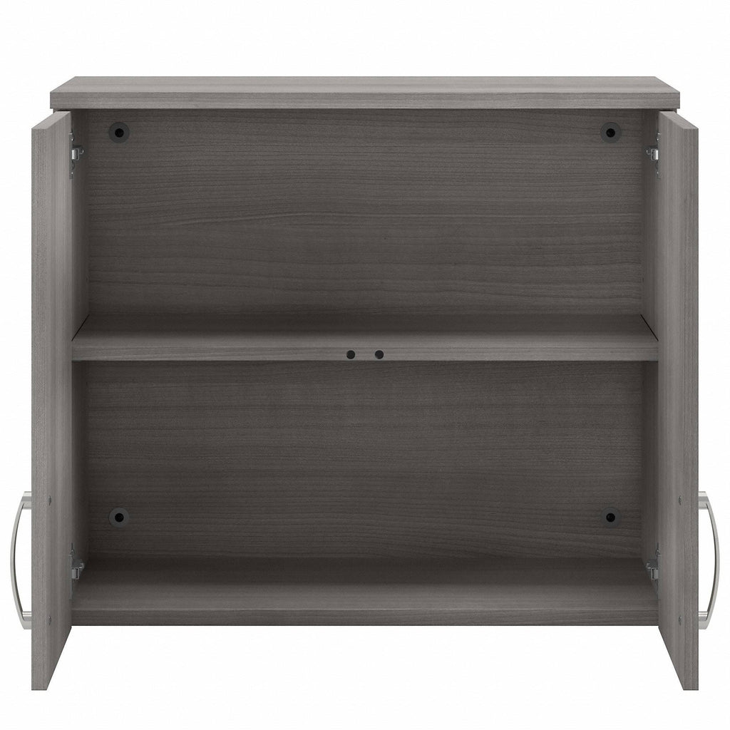 Platinum Gray Wall Cabinet with Doors and Shelves Y769312