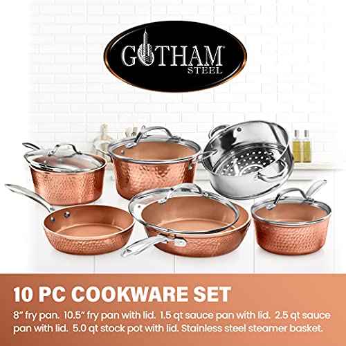 Hammered Pots, Pans and Frying Pan Set K4816