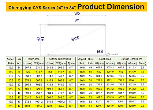 24 inch to 100 inch 10 Points Multi-Touch Infrared Touch Frame S95403