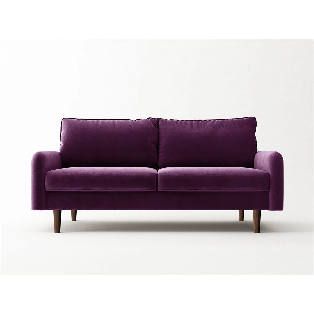 70" Upholstered Velvet Sofa in Purple J179760