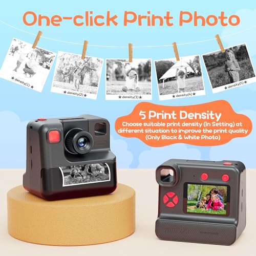 Blue FHD Selfie Digital Video Camera with 3 Rolls Print Paper & 32G Card K731