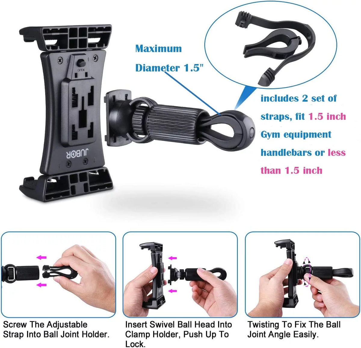 Tablet Holder Mount for Bike Treadmill Exercise Bicycle Y33435