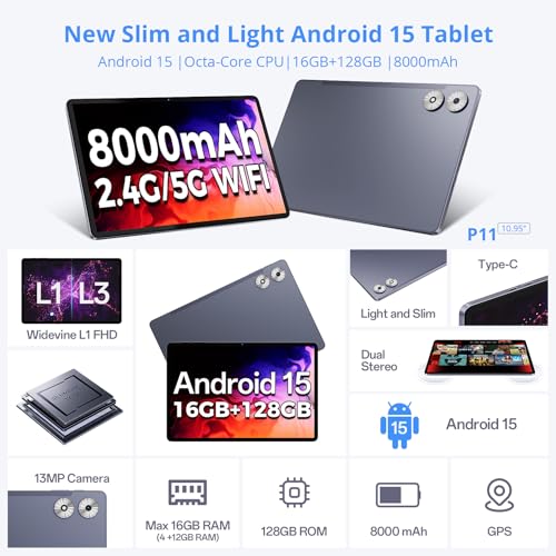Gray 11 Inch 2-in-1 Tablet with Keyboard F751