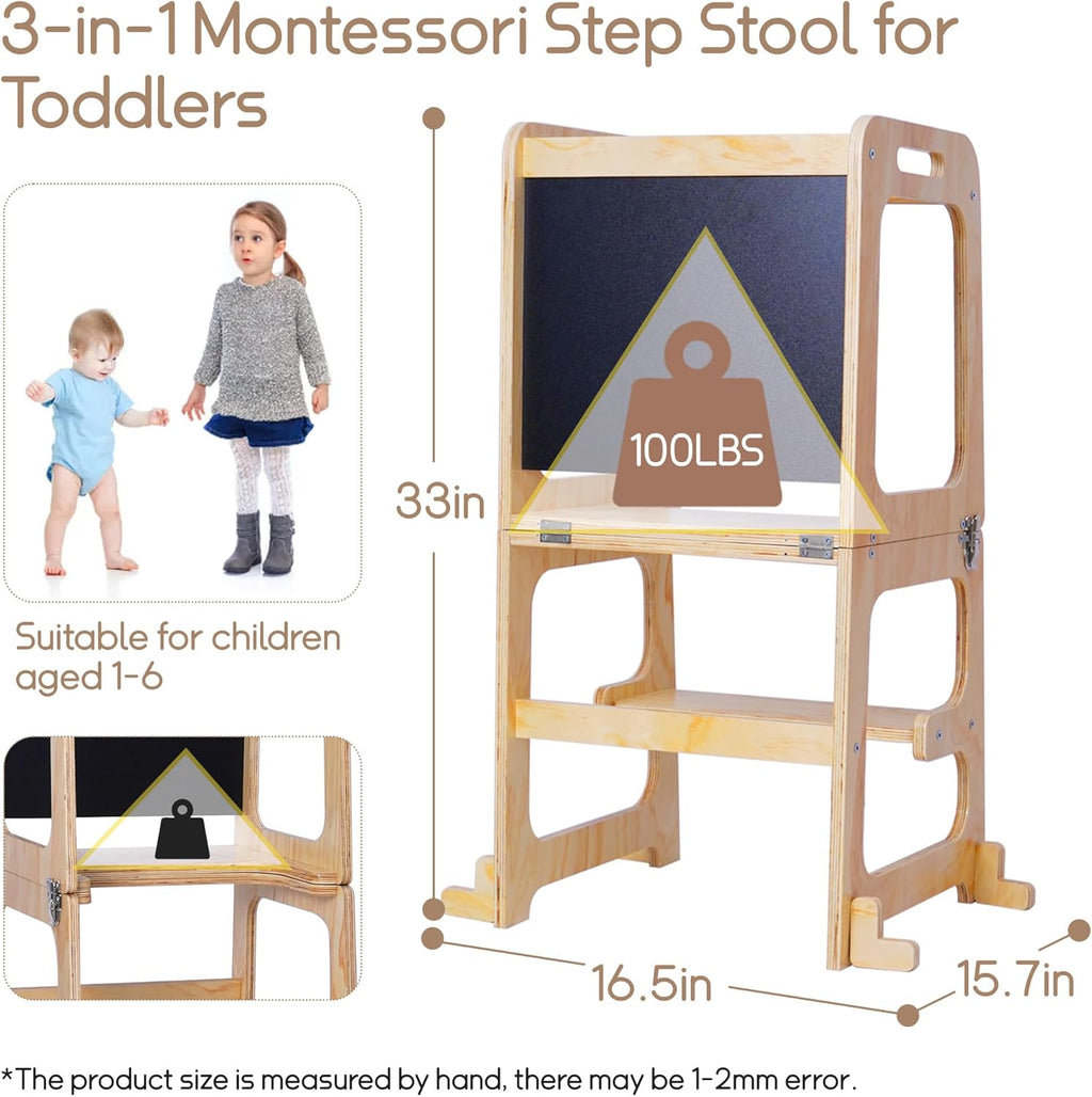 3-in-1 Toddler Standing Tower with Safety Rail T660