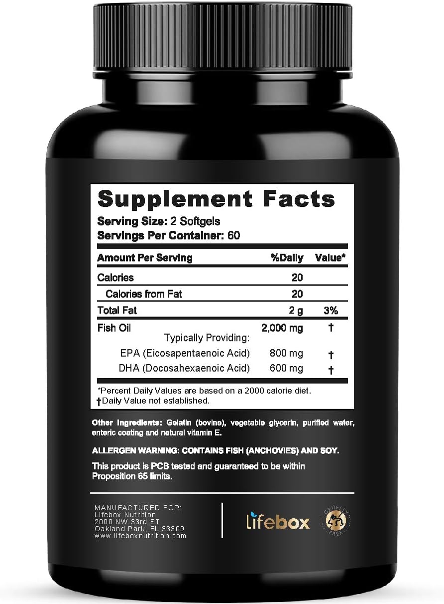 Omega 3 Fish Oil 2000mg 120 Softgels U374