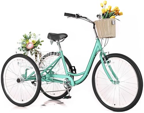 7 Speed 20/24/26 inch 3 Wheel Tricycle with Basket L263594