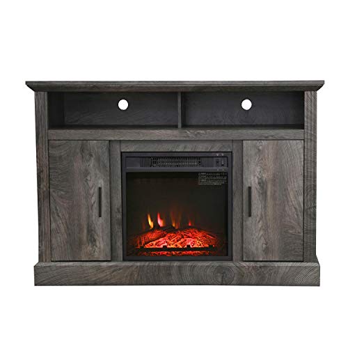 Electric Fireplace TV Stand Entertainment Center Corner Fire Place Heaters Tv Console for TVs up to 42" Wide, Rustic Y78591