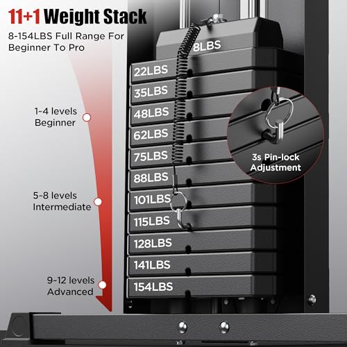 154LBS Weight Stack Multi Home Gym Station D773098