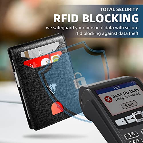 Slim RFID Blocking Front Pocket Bifold Wallets with Money Clip T5846