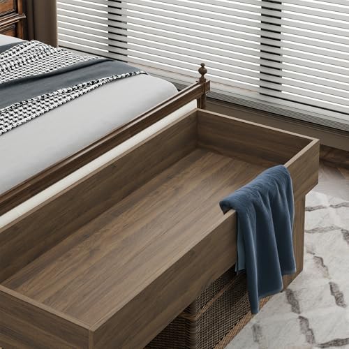 Walnut Wooden Pet Bed with 2 Cushions and Led Light H9058