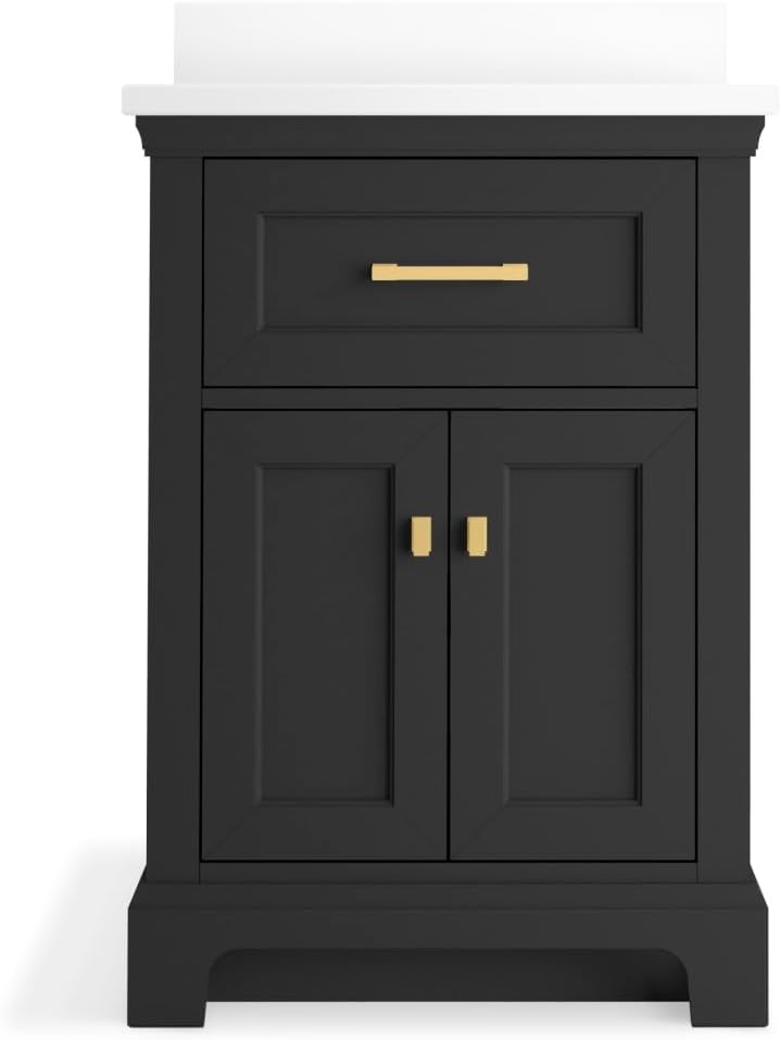 24 in. Bathroom Vanity Cabinet with Sink and Quartz Top T675717