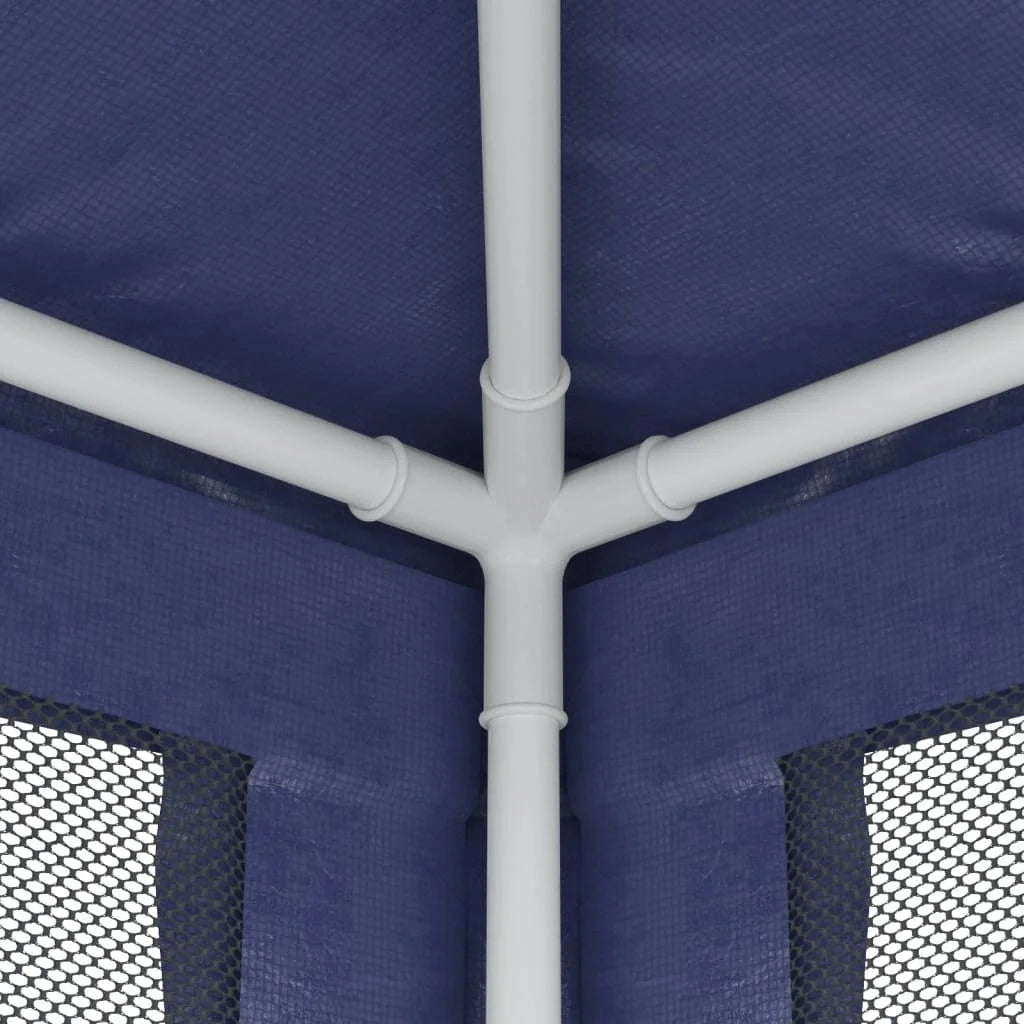 Blue 6.6'x6.6' HDPE Party Tent with 4 Mesh Sidewalls C405