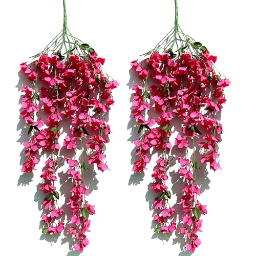 Fuchsia Artificial Silk Hanging Flowers Pack of 2 U367