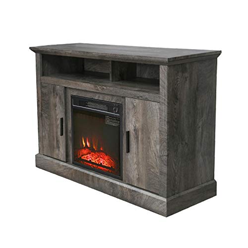 Electric Fireplace TV Stand Entertainment Center Corner Fire Place Heaters Tv Console for TVs up to 42" Wide, Rustic Y78591
