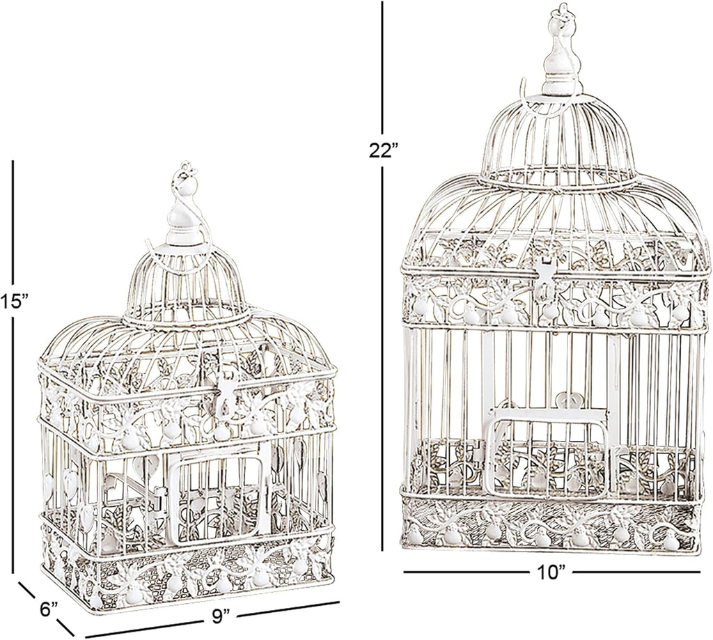 White Metal Birdcage U6316