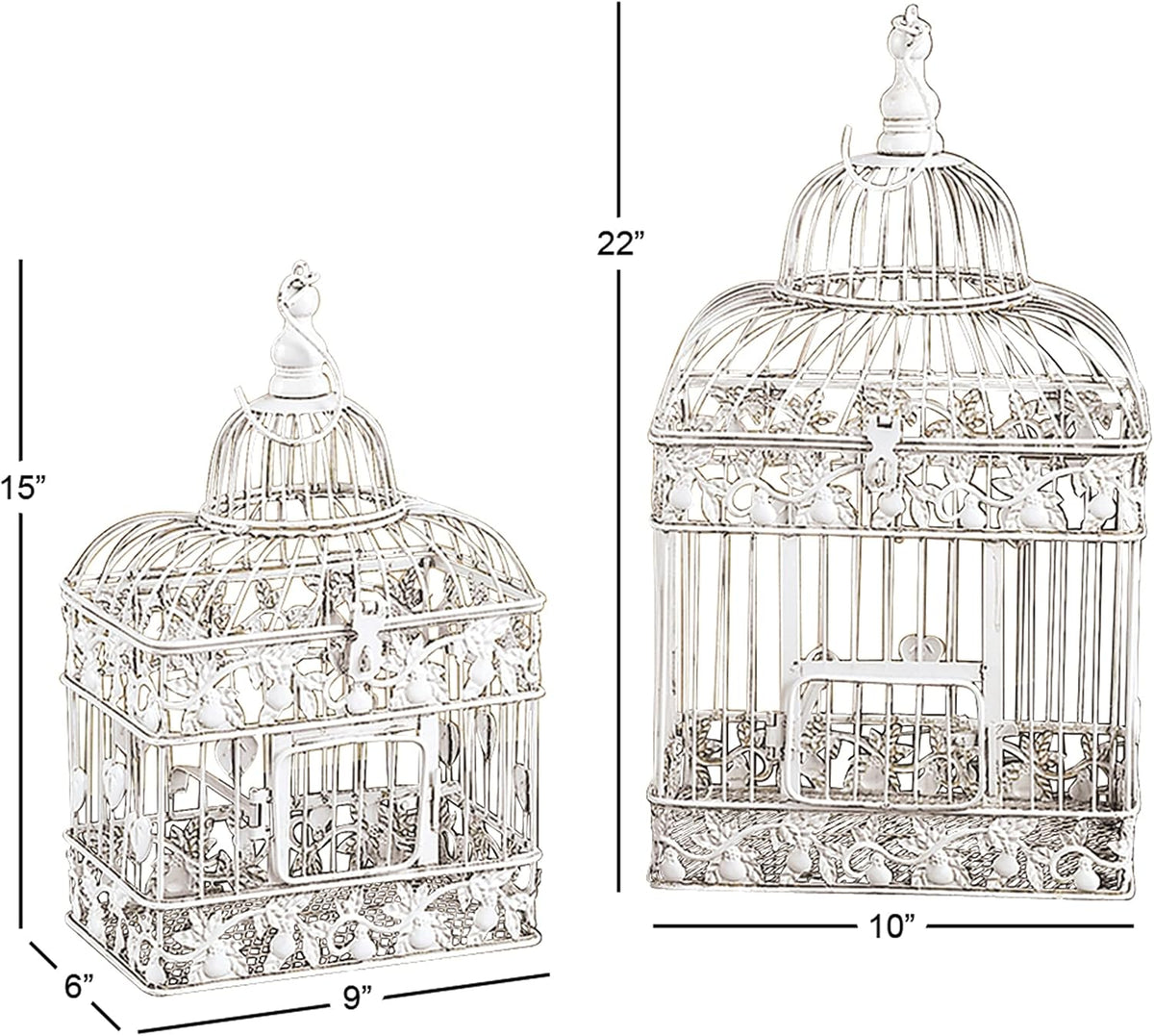 White Metal Birdcage U6316