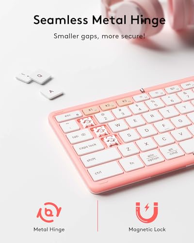 Foldable Bluetooth Keyboard with Touchpad, Black O808