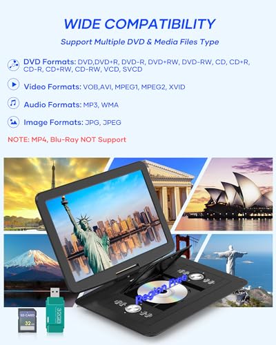 17.9" Portable DVD/CD Player with 15.4" Swivel Screen Y86670