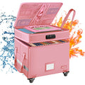Gray Fireproof Document Box with Lock and Wheels E9914