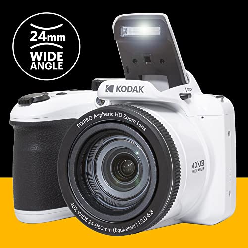 20MP Digital Camera 40X Optical Zoom 24mm Wide Angle Lens Optical Image Stabilization 1080P Full HD Video 3" LCD White F896