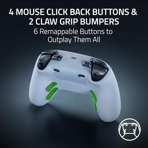 White Wireless Gaming Controller with 6 Remappable Buttons E65177