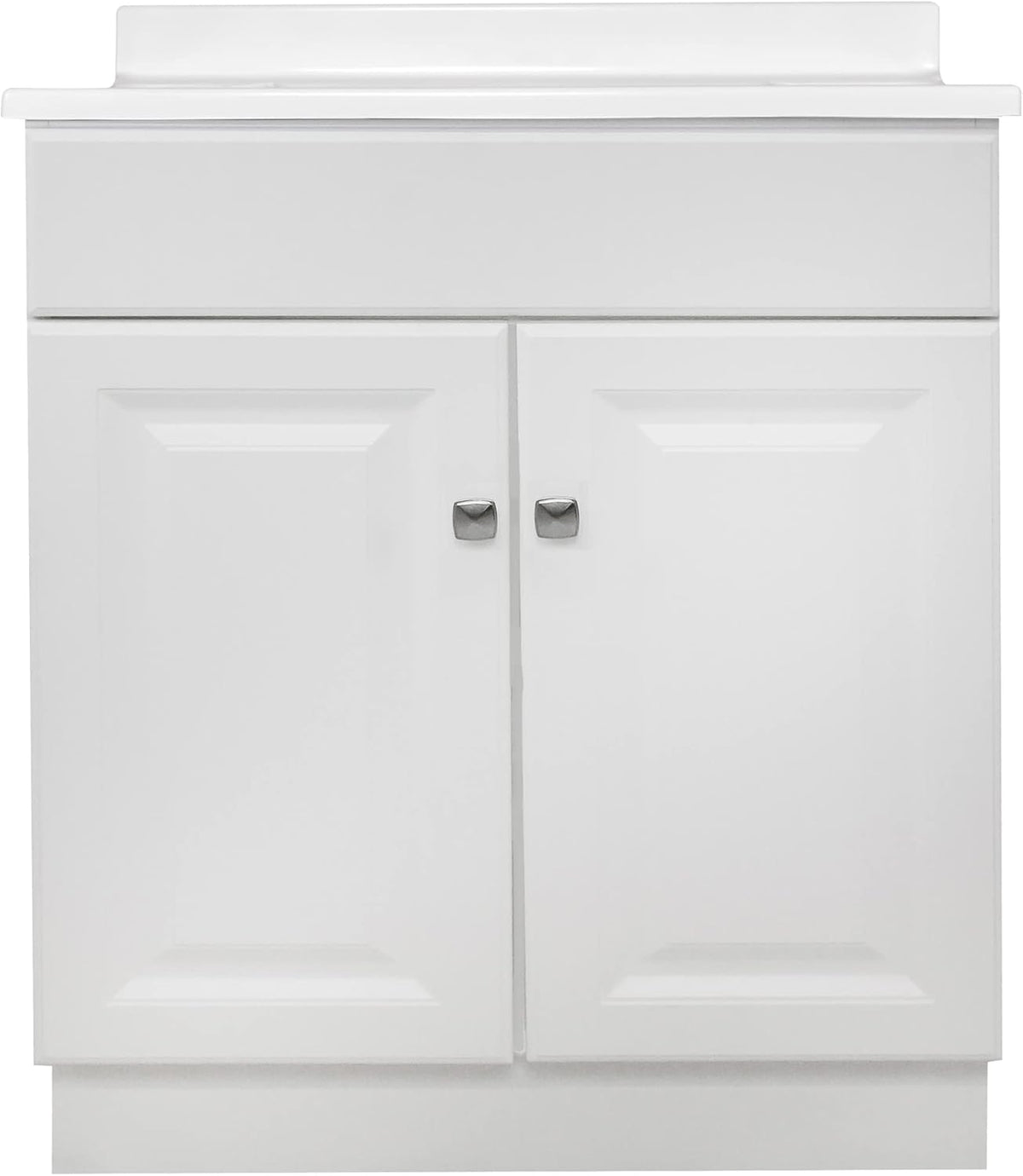 White 2-Door Bathroom Cultured Marble Vanity Top O454