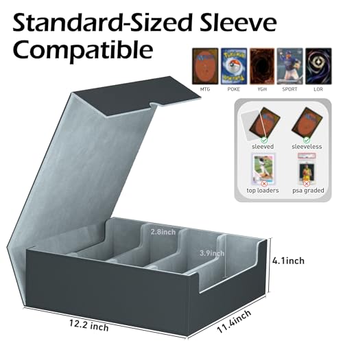 4-Row Trading Card Storage Box with 50 Sleeves & 24 Dividers R717