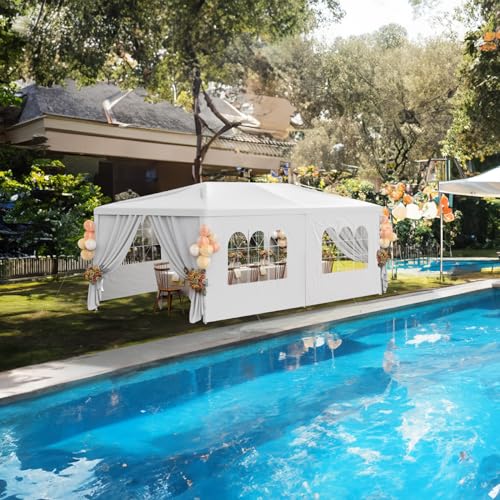 White 10x30 Heavy Duty Party Tent with 7 Removable Sidewalls N487351