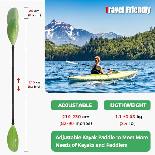 Adjustable Kayak Paddles with Alloy Shaft and PP Blade I946