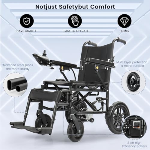 Electric all-terrain wheelchair, 500W, 264Lbs Max load, 12Ah lithium battery, 9mi driving range U330