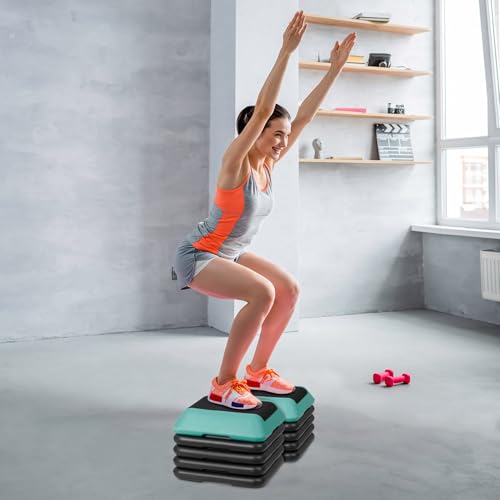 16" x 16" Adjustable Aerobic Stepper with 4 Risers, Green I25370