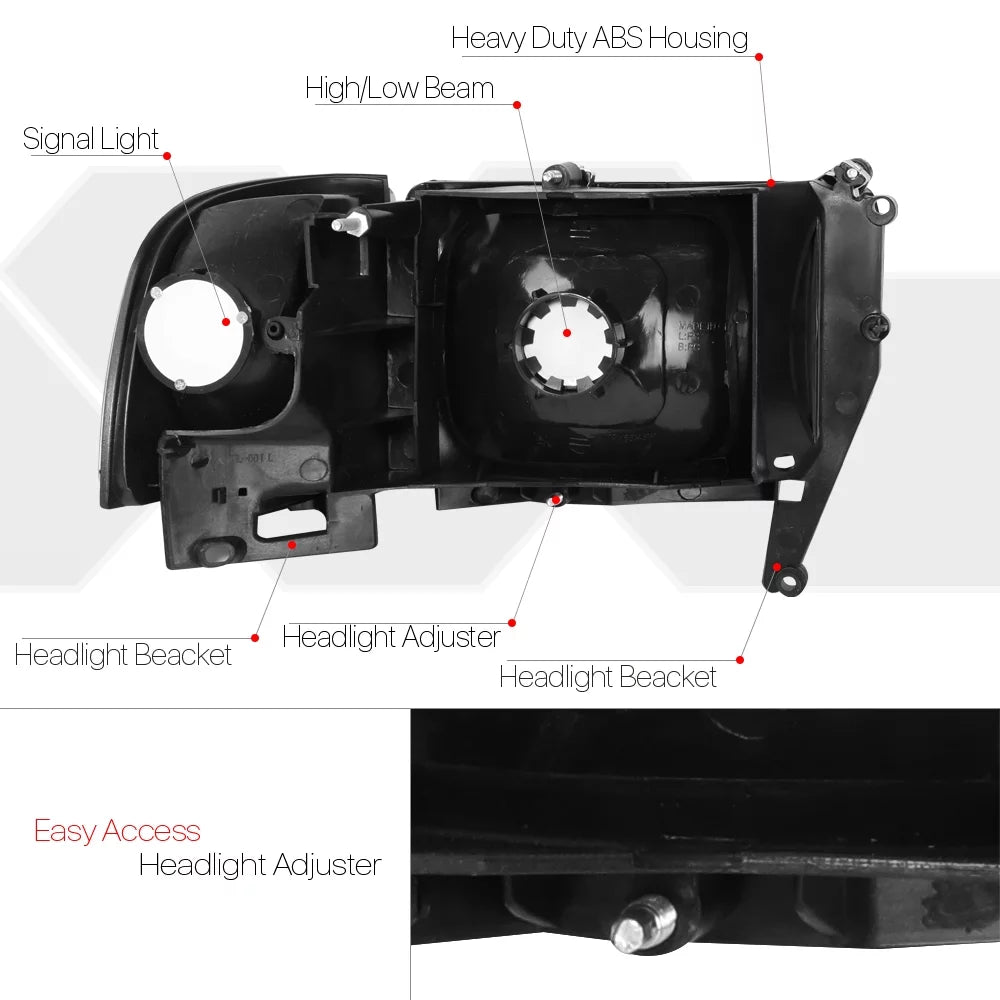 Chrome Housing Headlight Clear Corner Turn Signal Reflector G943008