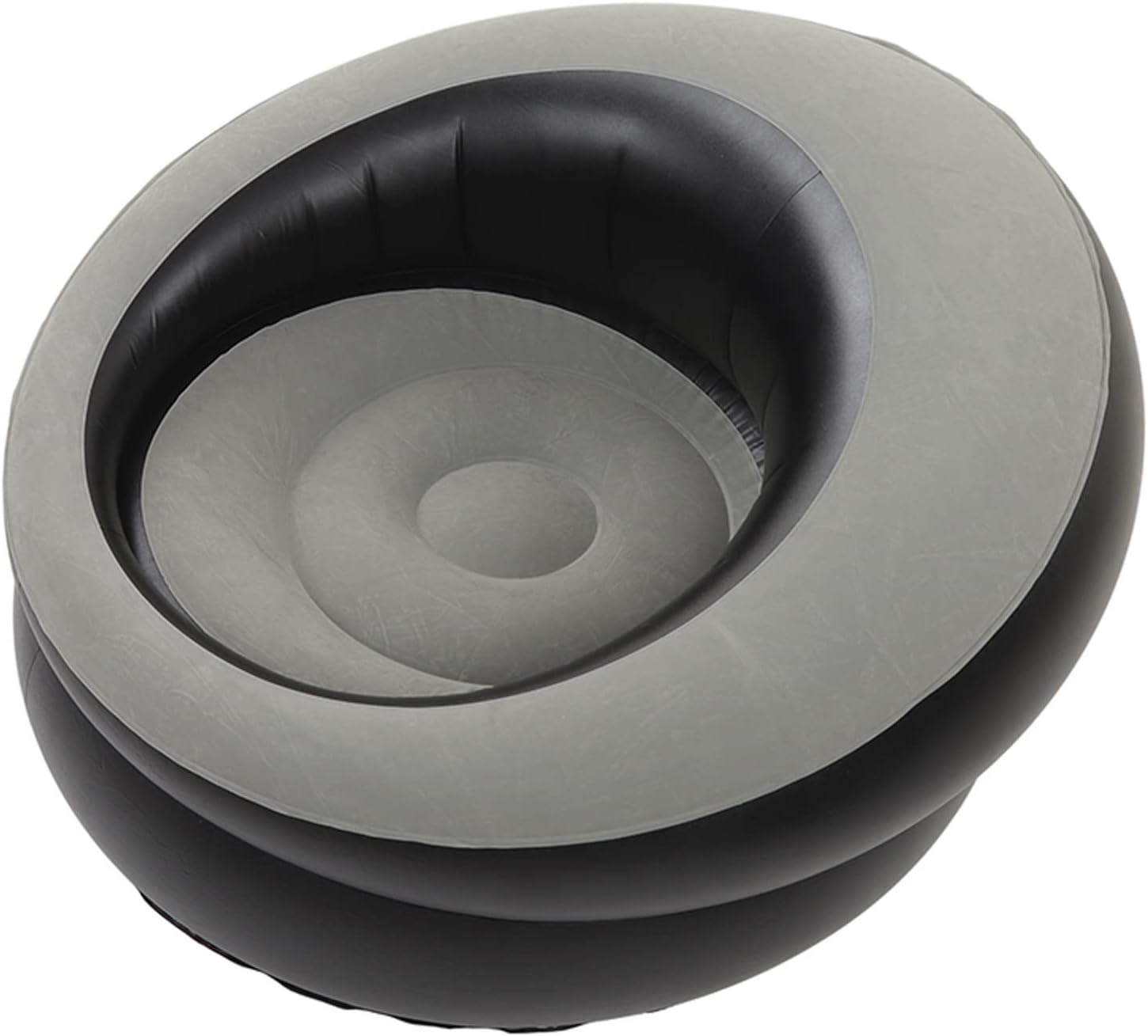 Inflatable Leisure Sofa Flocking Couch Air Chaise Lounge Grey K94470