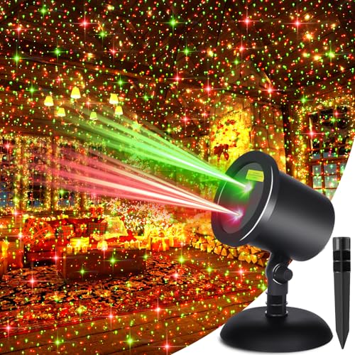 Red & Green Stars Motion Laser Christmas Lights Projector S7738