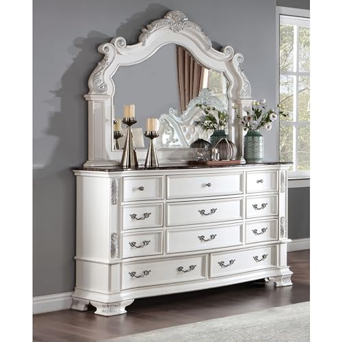 King-Size Wood 5-Piece Bedroom Set with Button-Tufted Headboard G78146