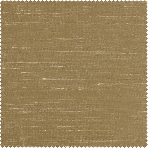 Ruched Faux Dupioni Silk Curtains 50 X 96 (1 Panel), Flax Gold O999
