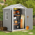 Grey & White 5x3 FT Outdoor Resin Storage Shed with Floor and Lockable Door S864
