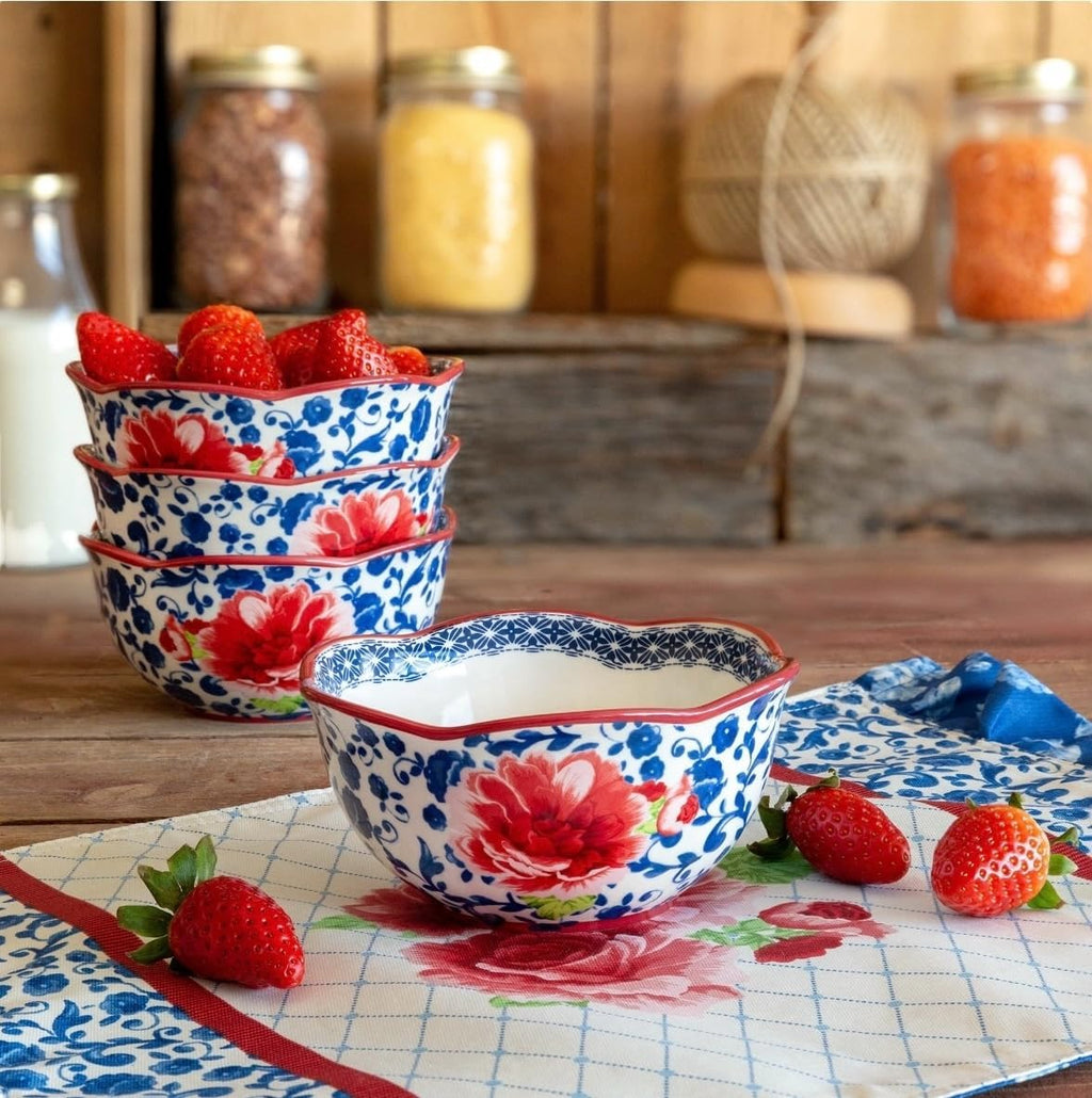 12-Piece Blue Floral Dinnerware Set N89731