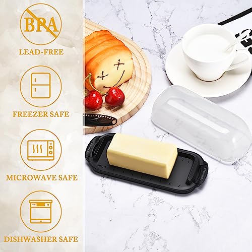 Butter Dish with Lid, Airtight Plastic Butter Keeper Tray S41879