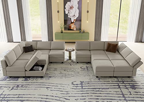 Oversized Modular U Shaped Sectional Sofa with Storage Velvet Black X99662