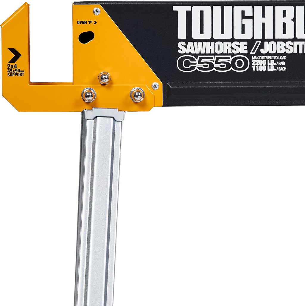 Folding Sawhorse/Jobsite Table, 100% High Grade Steel, 41.5-Inch S833