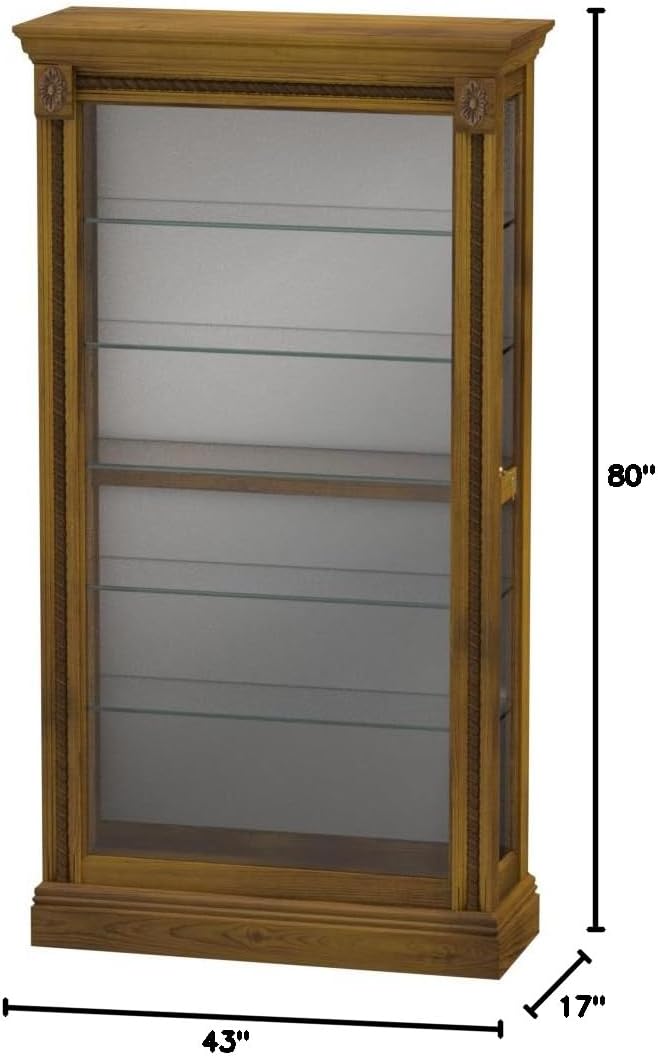 Medium Brown Two Way Sliding Door Curio Q22847