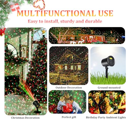 Red & Green Stars Motion Laser Christmas Lights Projector S7738