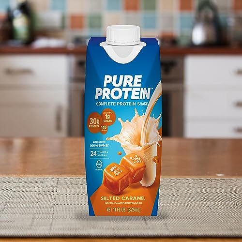 Strawberry Protein Shake, 30g Protein, 11oz Bottles, 12 Pack R9683