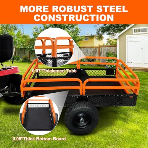 Heavy Duty Steel Dump Cart 1600LB Capacity with Dual Dumping Modes F23510