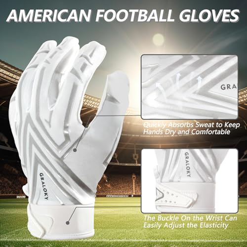White Football Gloves U9044