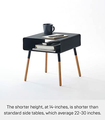 White Side Table with Storage Shelf S62067
