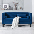 Velvet 65" Loveseat Sofa with Bolster Pillows and Back Cushion B727