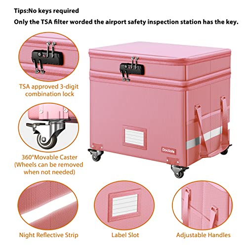 Gray Fireproof Document Box with Lock and Wheels E9914