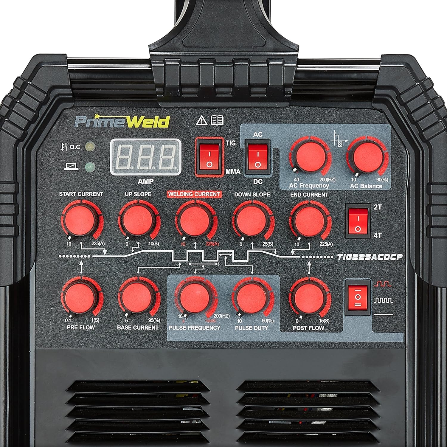 225 Amp AC DC Tig/Stick Welder with Pulse Torch and Cable Q885